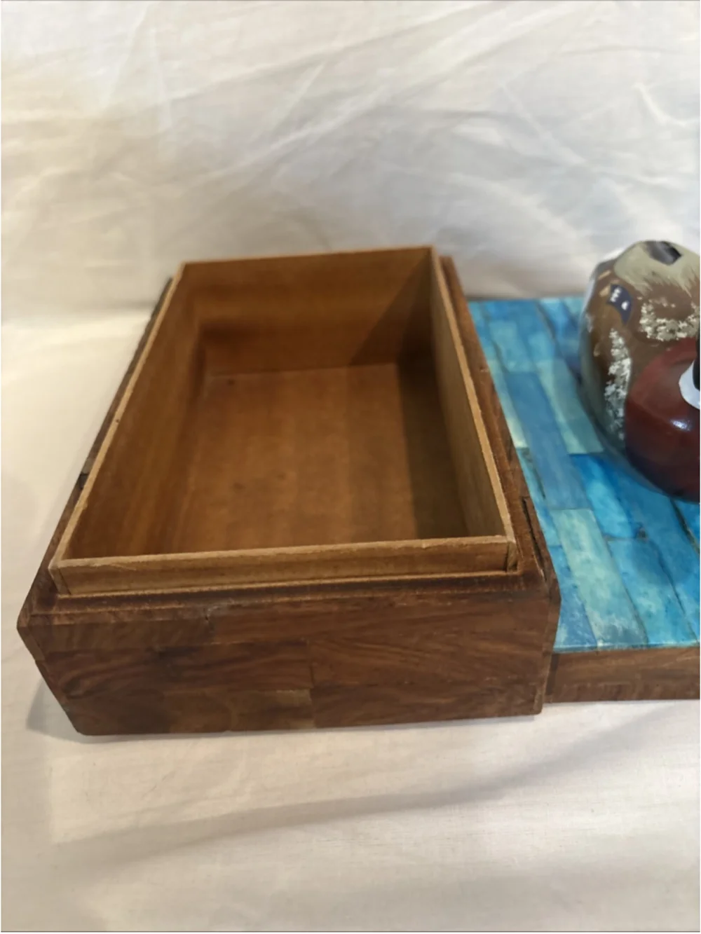 Vintage Wooden Duck Box Hand Carved/Hand Painted Wooden Duck Decoy Storage 1097
